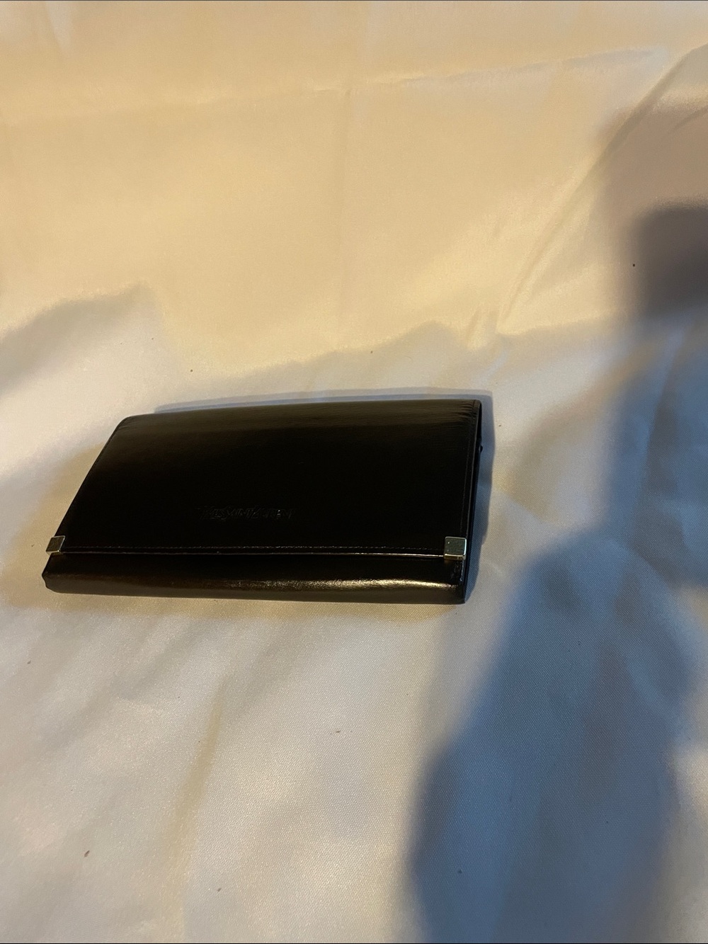 YSL Vintage long kisslock Leather Wallet with gold tone hardware